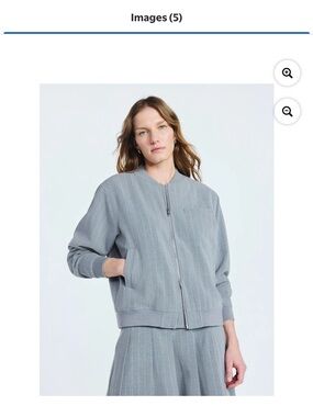 Scoop Grey Pinstripe Bomber Jacket